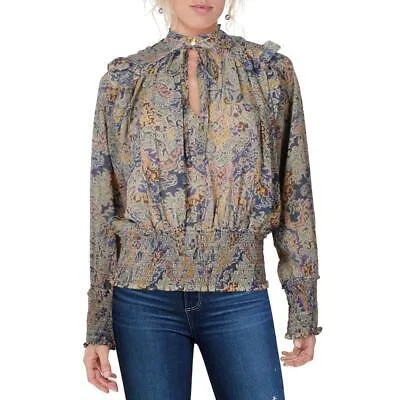Женская шифоновая блузка с завязками и принтом Elan BHFO 6617
