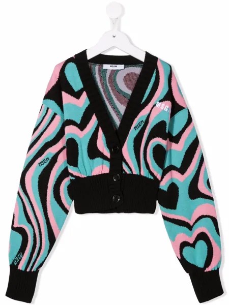 MSGM Kids кардиган с принтом