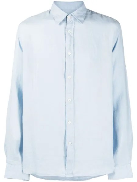 Woolrich льняная рубашка с длинными рукавами, синий