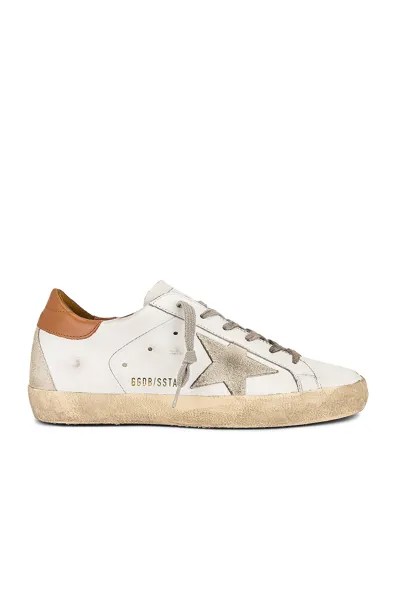 Кроссовки Golden Goose Superstar, цвет White & Light Brown