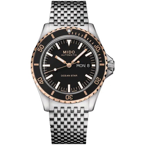 Наручные часы Mido Ocean Star, черный, серебряный