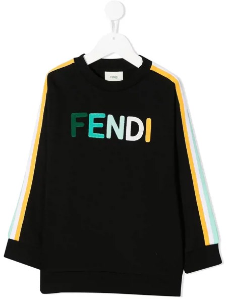 Fendi Kids толстовка с нашивкой-логотипом