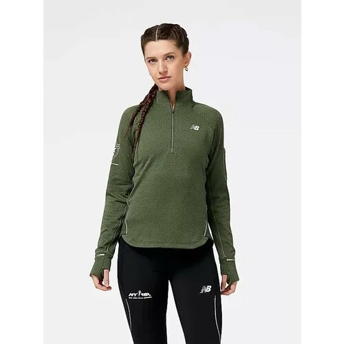 Пуловер New Balance, размер L, зеленый