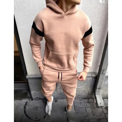 Костюм спортивный Jools Fashion мужской спортивный летний, размер 48, бежевый