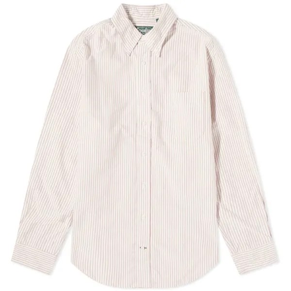 Gitman Vintage Оксфордская рубашка на пуговицах в полоску с кисточкой, красный