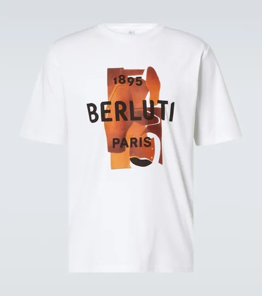Хлопковая футболка с принтом Berluti, белый