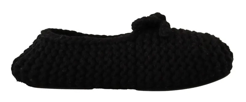 DOLCE - GABBANA Обувь Шерстяные трикотажные черные балетки без шнуровки EU41/US10,5 $1000