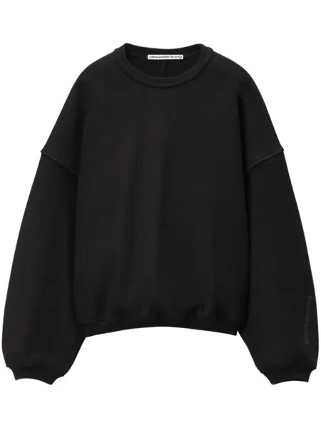 Alexander Wang толстовка с тисненым логотипом, черный