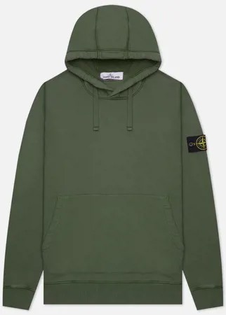 Мужская толстовка Stone Island Brushed Cotton Fleece Hoodie, цвет оливковый, размер M