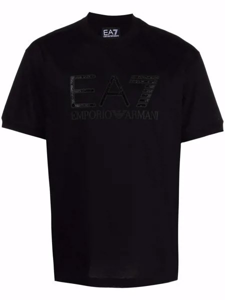 Ea7 Emporio Armani футболка с логотипом из страз