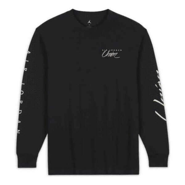 Футболка Air Jordan Long-Sleeve T-shirt x Union 'Black', черный