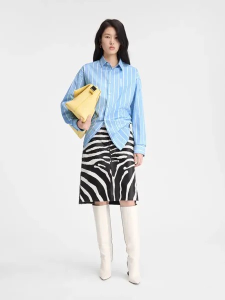 Полосатая жаккардовая рубашка Симон Jacquemus, синий/белый