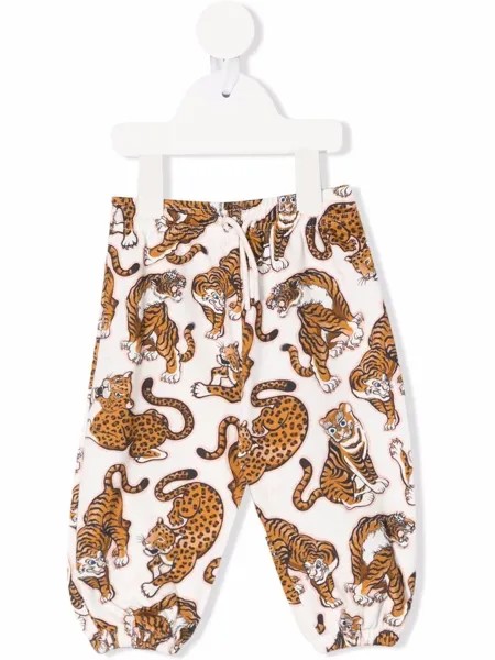 Kenzo Kids спортивные брюки с принтом Tiger