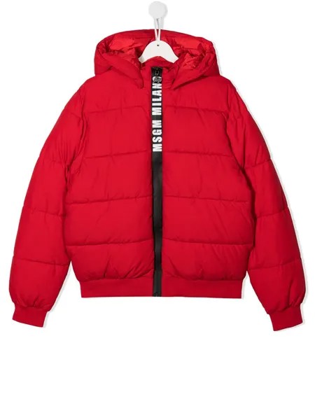 MSGM Kids куртка на молнии с капюшоном