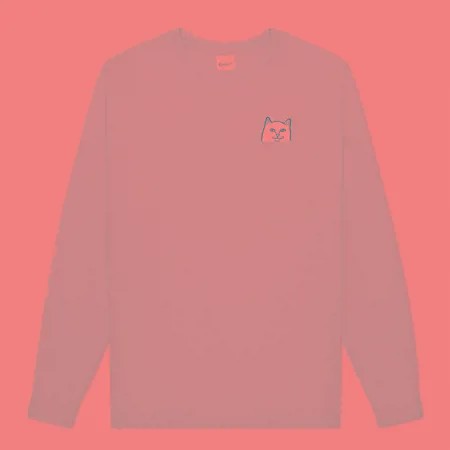 Мужской лонгслив RIPNDIP Lord Nermal Pocket, цвет фиолетовый, размер S