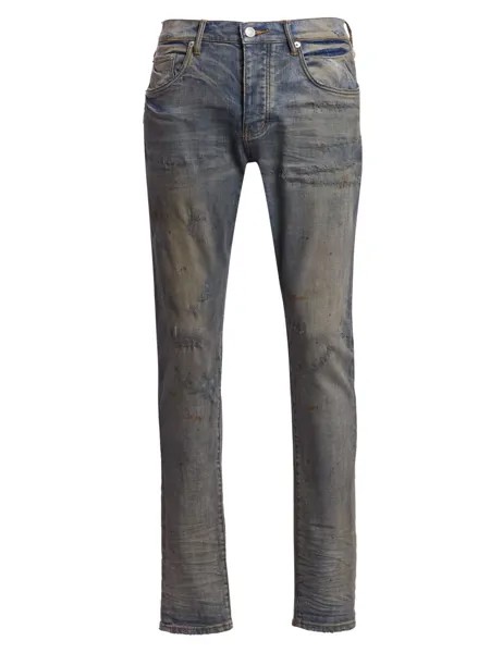 Винтажные эластичные джинсы скинни P001 Purple Brand, индиго