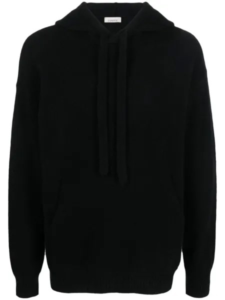 Laneus drawstring-hood knitted jumper, черный
