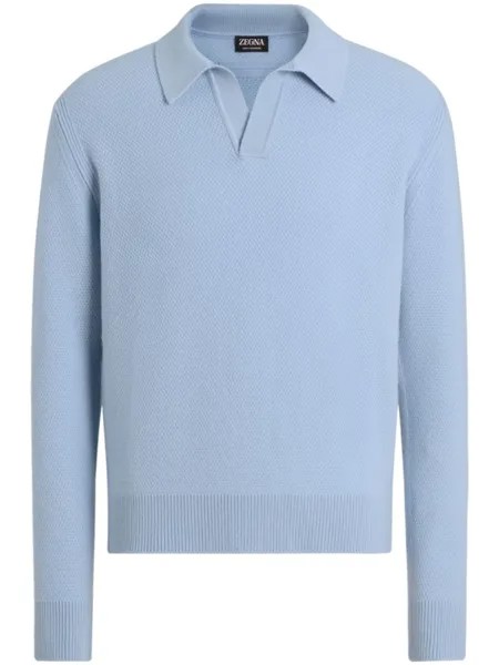 Zegna кашемировая рубашка поло Oasi, синий