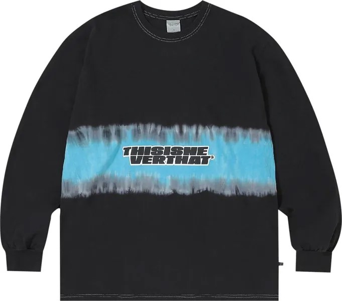 Лонгслив thisisneverthat Striped Tie Dye Long-Sleeve Top 'Black', черный