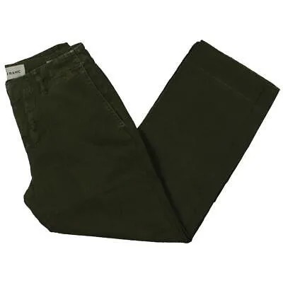 Зеленые женские расклешенные брюки со средней посадкой Frame Le Tomboy 23 BHFO 1382