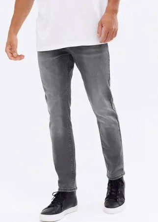 Серые выбеленные джинсы узкого кроя New Look-Серый