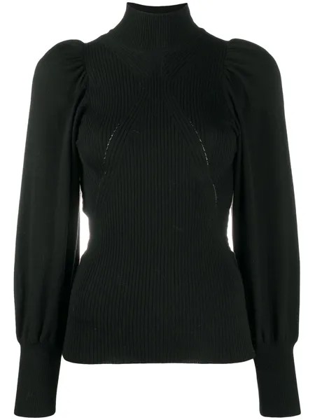 Alberta Ferretti джемпер в рубчик с высоким воротником