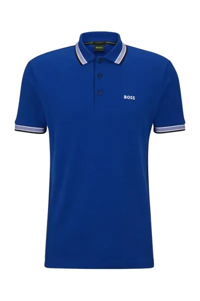 Мужская рубашка поло HUGO BOSS Paddy Regular Fit ярко-синего цвета 50505600 438