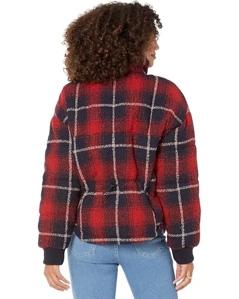 Куртка Levi's Stand Collar Wool Puffer Jacket, цвет Red/Navy/Oatmeal