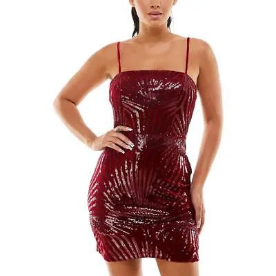 Женское красное бархатное мини-облегающее коктейльное платье Crystal Doll L BHFO 9782