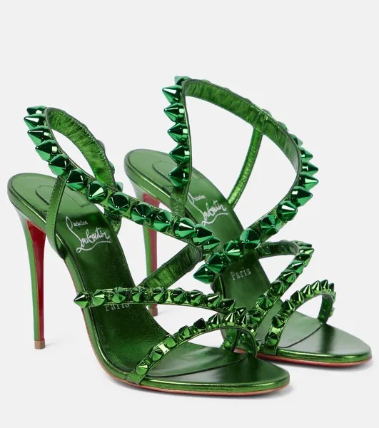Кожаные сандалии Spikita Strap 100 Christian Louboutin, зеленый