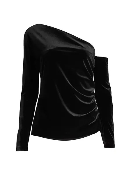 Бархатный топ Main Event Icon Donna Karan New York, черный