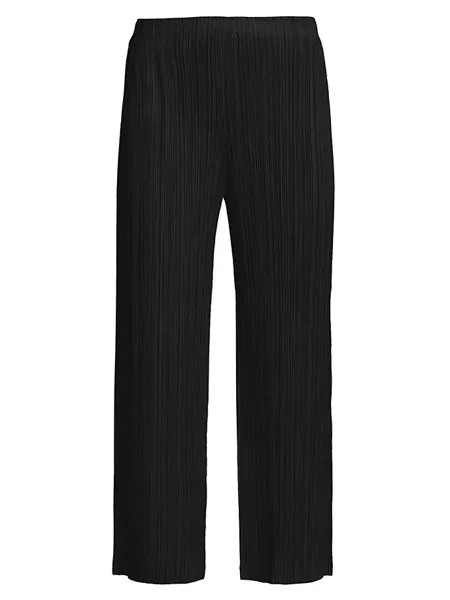 Укороченные брюки до щиколотки со складками и плиссировкой Pleats Please Issey Miyake, черный