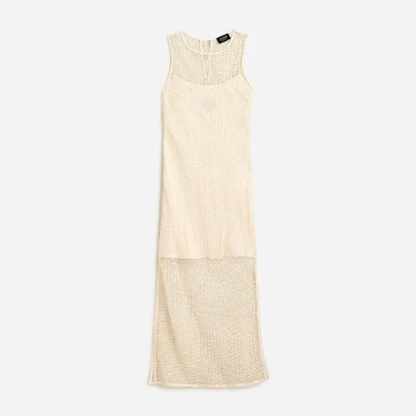 Платье-Комбинация из коллекции прозрачное с жемчугом J.Crew, золотой