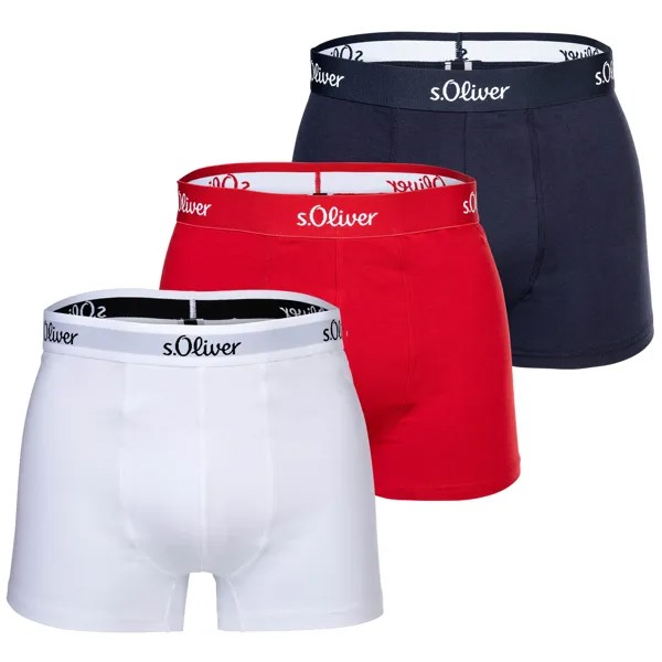 Боксеры S Oliver Boxershort 3 шт, цвет Rot/Marine/Weiß