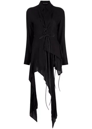 Yohji Yamamoto рубашка с драпировкой