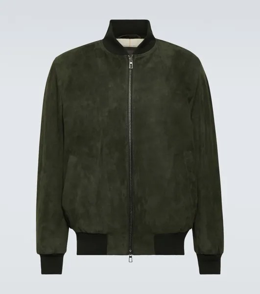 Замшевый бомбер Loro Piana, зеленый