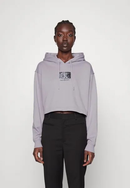 Толстовка PRINTED BOX CROPPED HOODIE Calvin Klein Jeans, лавандовая аура