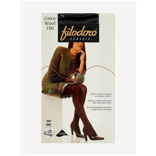 Колготки Filodoro Classic Cotton Wool, 100 den, размер 2, черный