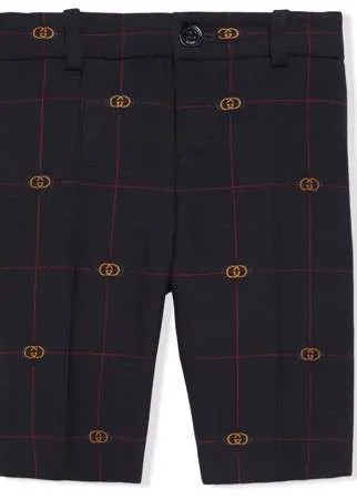 Gucci Kids клетчатые брюки с логотипом Interlocking G