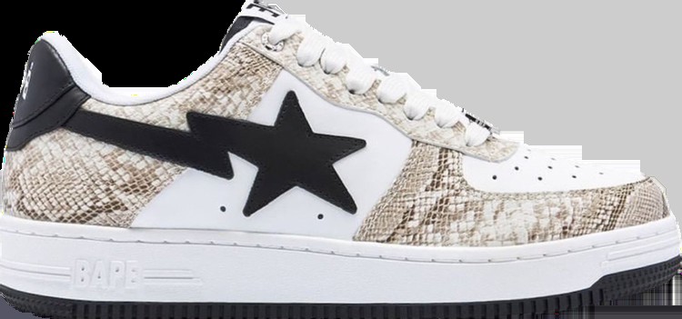 Кроссовки Bapesta Beige Snakeskin, загар