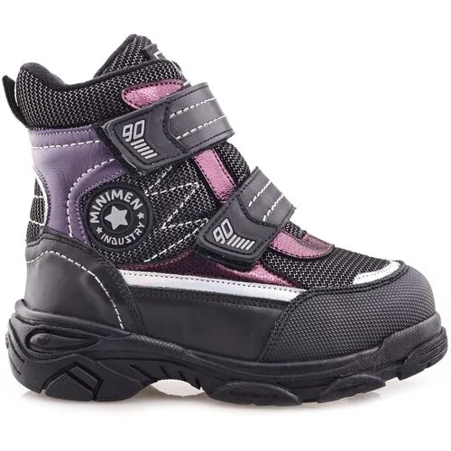 Ботинки MINIMEN, размер 29, черный, фиолетовый