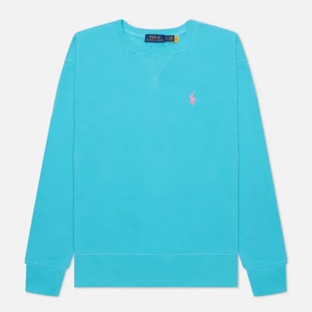 Женская толстовка Polo Ralph Lauren Polo Pony Mini Logo Featherweight Fleece, цвет голубой, размер XS