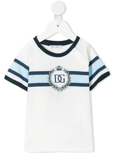 Dolce & Gabbana Kids футболка с контрастными полосками и логотипом