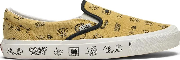 Кеды Vans Brain Dead x Classic Slip-On LX Aspen Gold, золотой