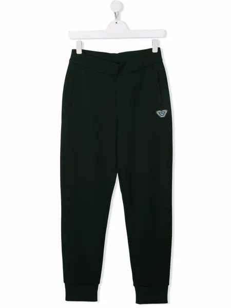 Emporio Armani Kids спортивные брюки с нашивкой-логотипом