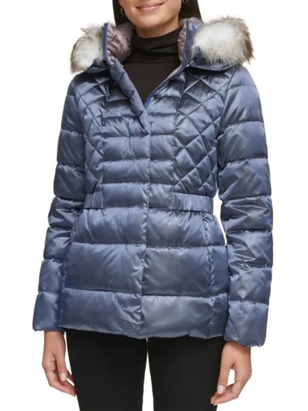Пуховик из искусственного меха Kenneth Cole, цвет Lake Blue