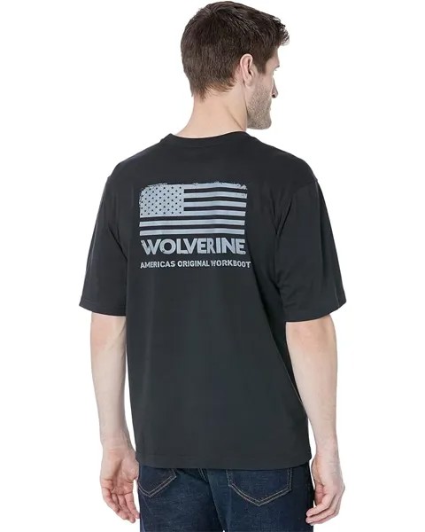 Рубашка Wolverine Short Sleeve Graphic Tee Shirt, цвет Black Back Flag