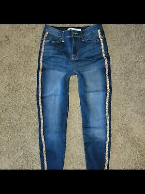 Женские синие джинсовые джинсы скинни на молнии с карманами CELEBRITY PINK для юниоров 9