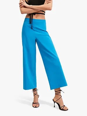 Женские синие укороченные брюки-кюлоты с искусственными карманами MNG Wear To Work Брюки с высокой талией 6