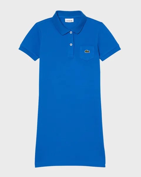 Платье-поло из крокодилового пике для девочек, размер 2–8 Lacoste, цвет Dark Blue